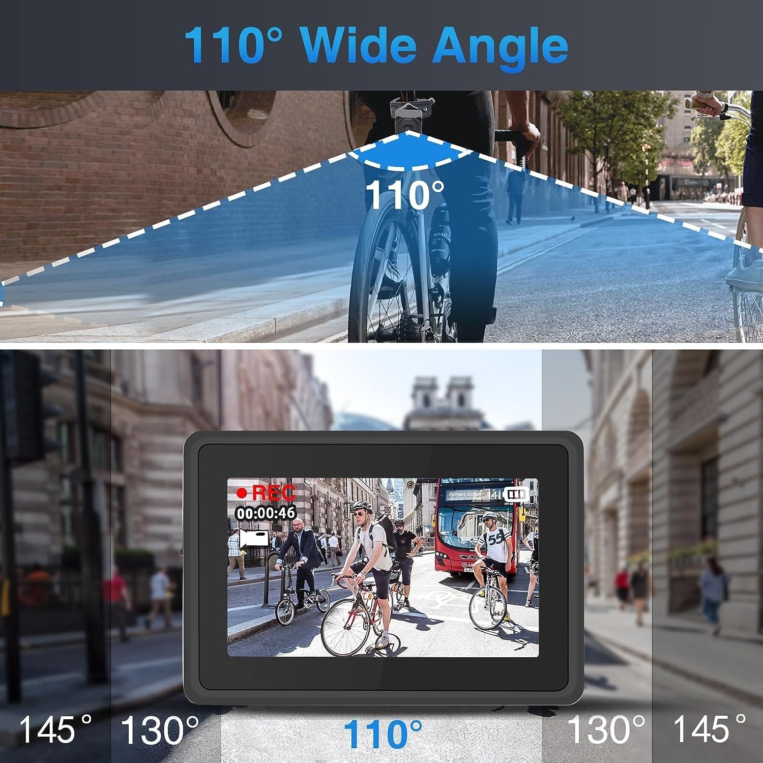 Set telecamera per bicicletta - angolo di visione 110 gradi