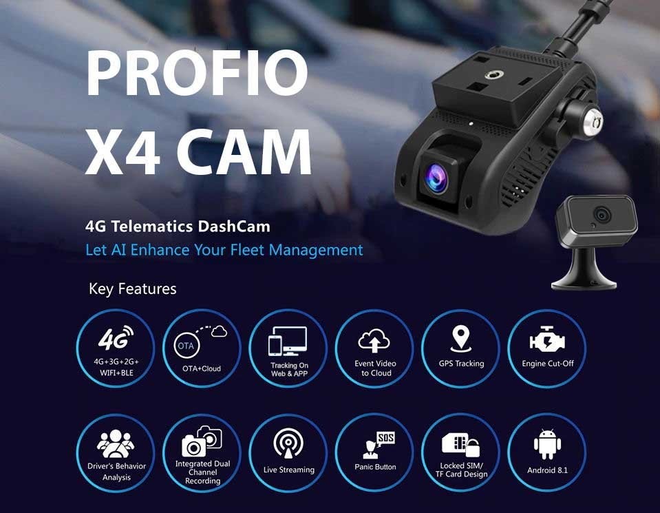 sistema di telecamere per auto dual cloud profio x4 con gps