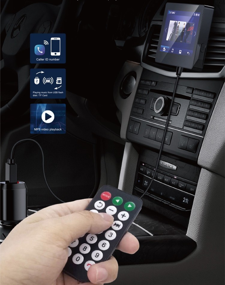 monitor per auto con trasmettitore fm vivavoce e video