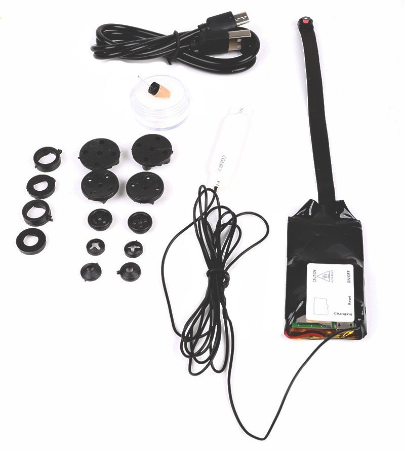 fotocamera stenopeica a pulsante + auricolare spia per esami testi