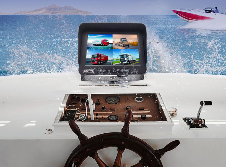 Monitor LCD impermeabile per auto/macchine/barche ecc.