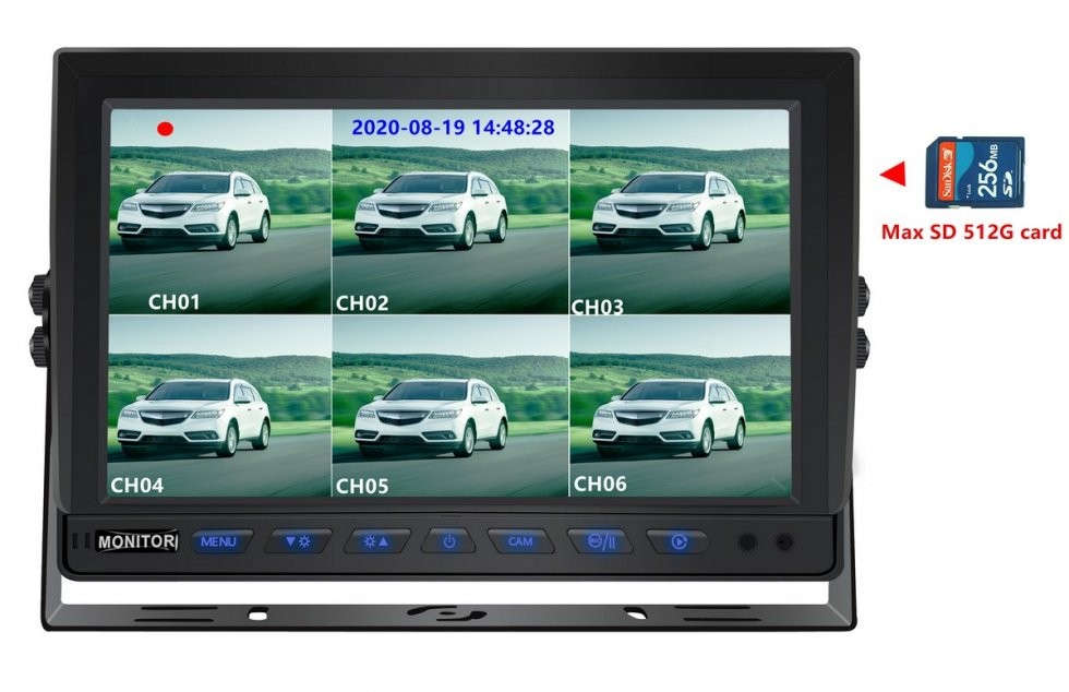 monitor di retromarcia per auto - scheda SD fino a 512 GB