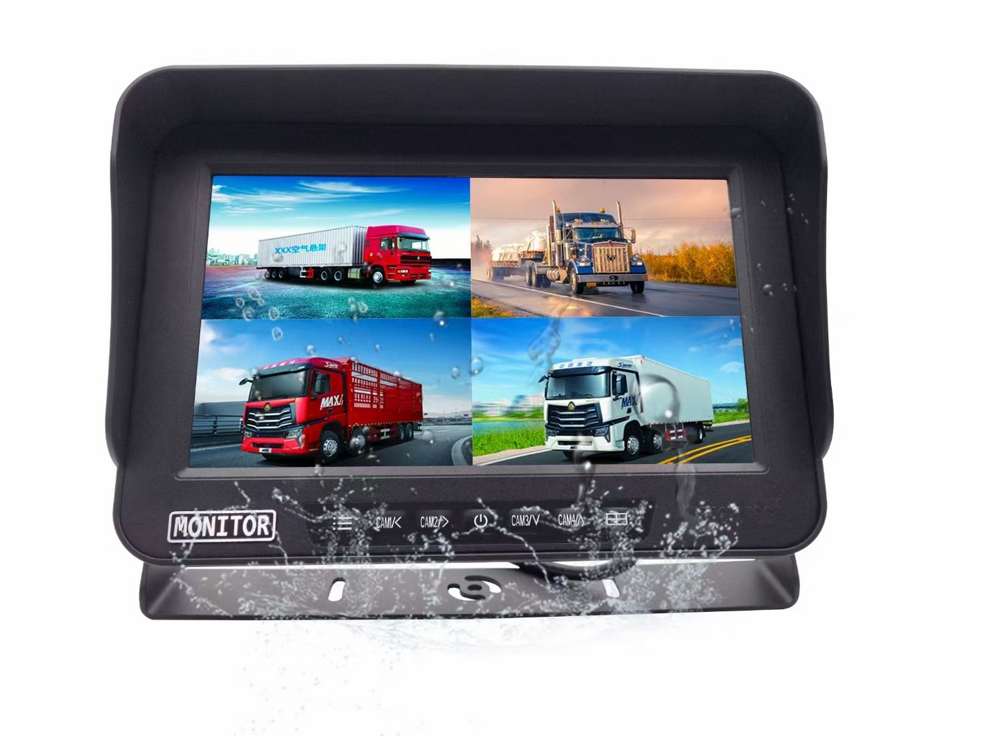 Monitor impermeabile da 10 pollici per telecamere di retromarcia per auto, camion e furgoni