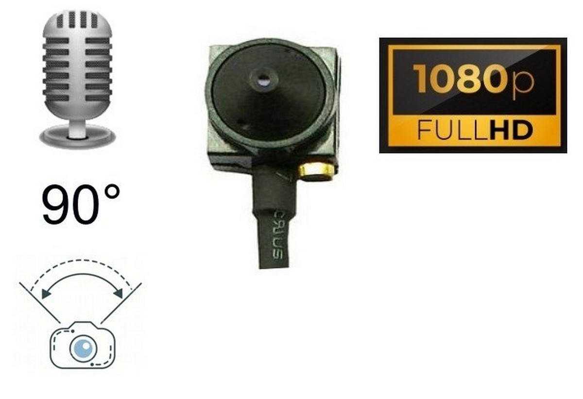 Telecamera stenopeica FULL HD Telecamera in miniatura con registrazione audio ad angolo di 90°