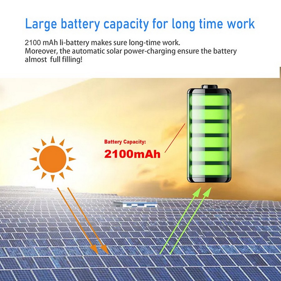 batteria ricaricabile da 2100 mAh a energia solare