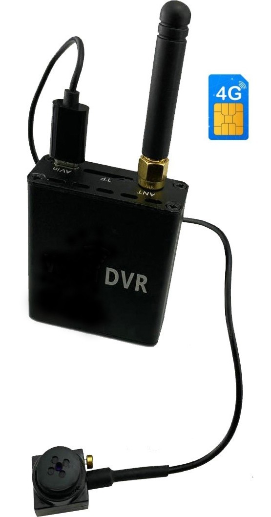 Trasmissione live spia Button Camera: monitoraggio via Internet tramite una scheda SIM 4G inserita