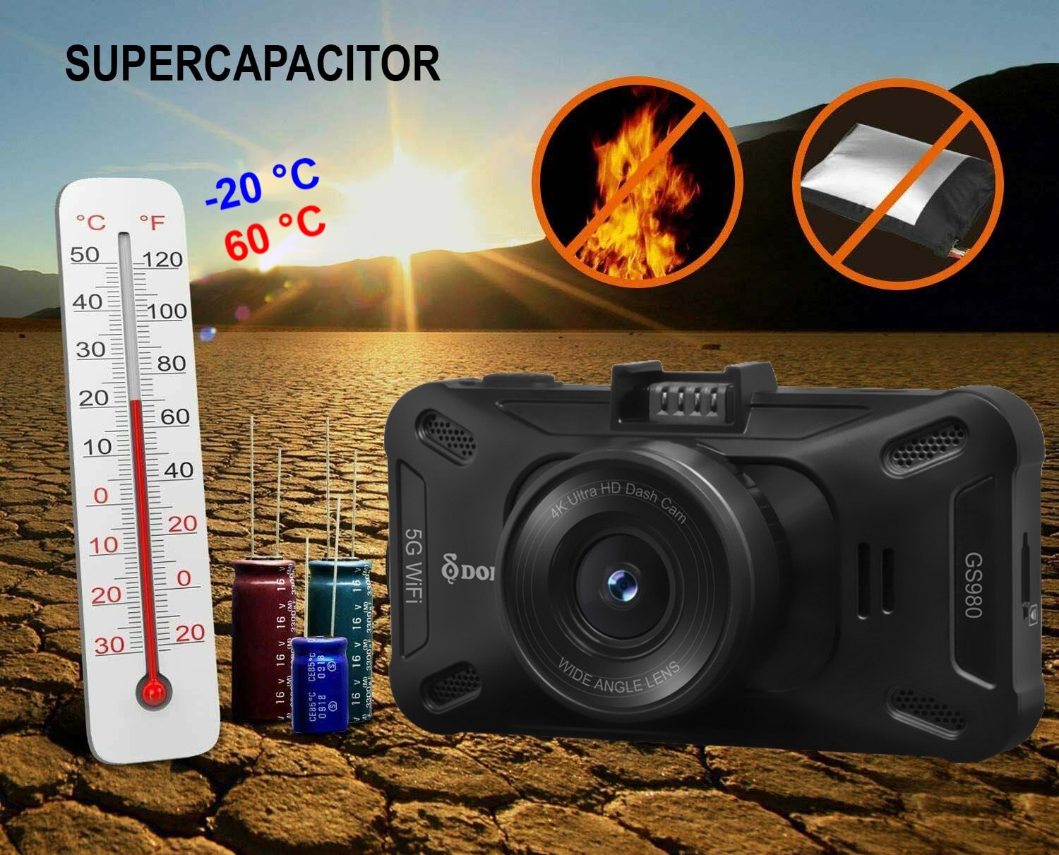 super condensatore - fotocamera per auto dod GS980D