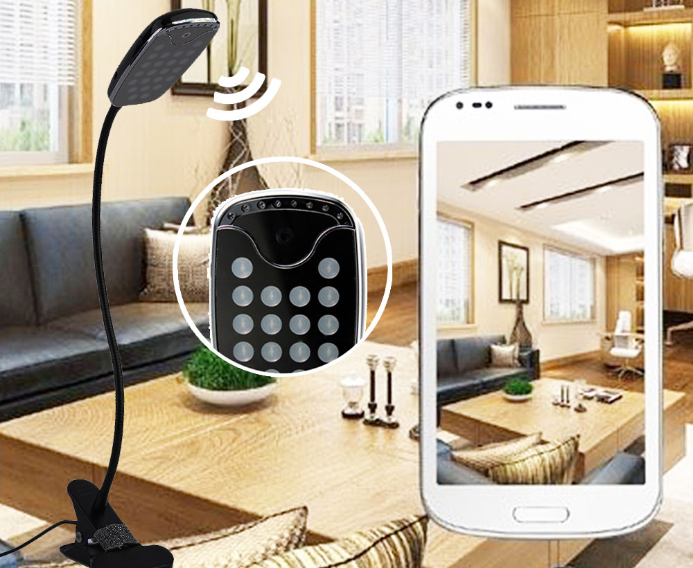 Lampada da tavolo a LED con telecamera nascosta, WiFi