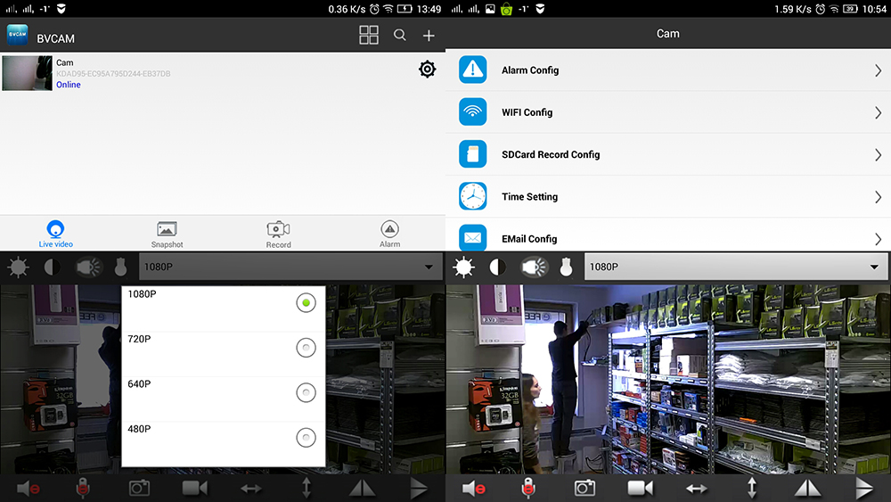 applicazione spia power bank con telecamera wifi