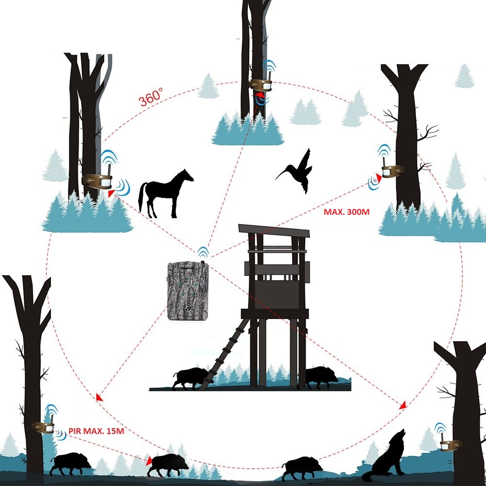 sistema di allarme di caccia Bestguarder nella foresta