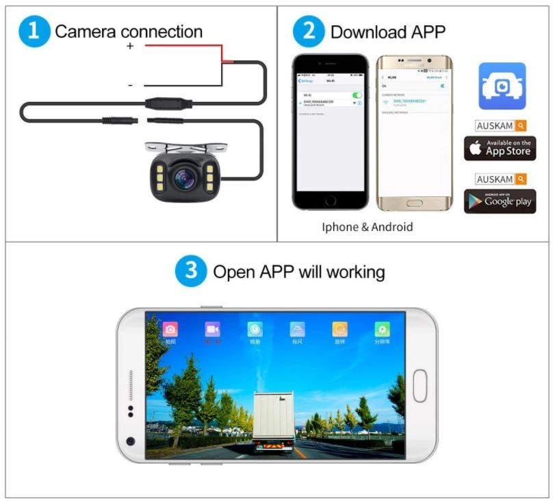 fotocamera posteriore per smartphone wifi per auto