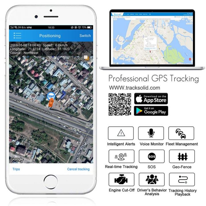 applicazione mobile tracksolid - profio x4