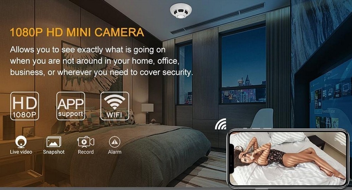 telecamera hd nascosta nel rilevatore di fumo