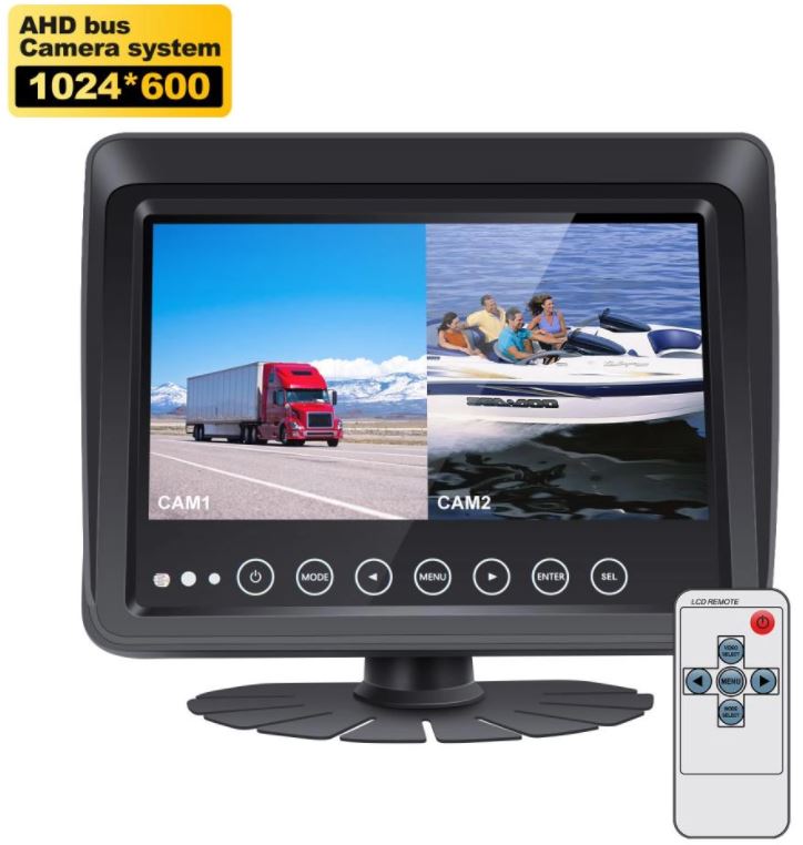 monitor per auto impermeabile IP68 con telecomando
