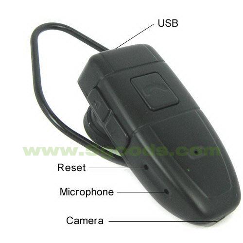 Fotocamera nascosta nell'auricolare Bluetooth + 4 GB