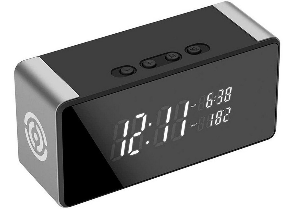 Orologio digitale con telecamera FULL HD Wifi P2P, monitoraggio 24 ore su 24, 7 giorni su 7